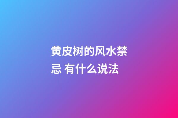 黄皮树的风水禁忌 有什么说法